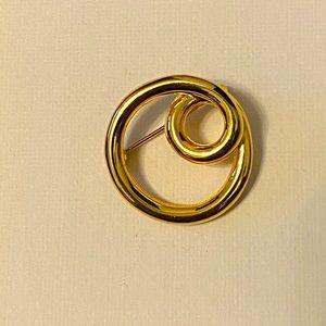 Gold-tone circular decorative pin